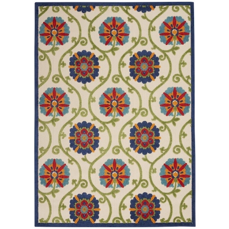 Palacedesigns 7 x 10 ft. Vines Indoor & Outdoor Area Rug Blue PA2477968